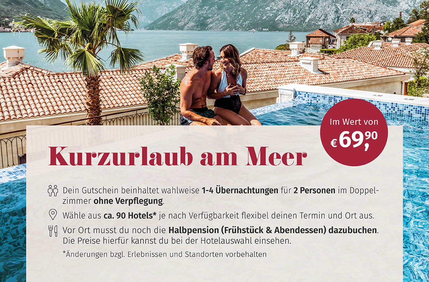 Kurzurlaub am Meer für 2 in Nach Buchung beim Erlebnispartner