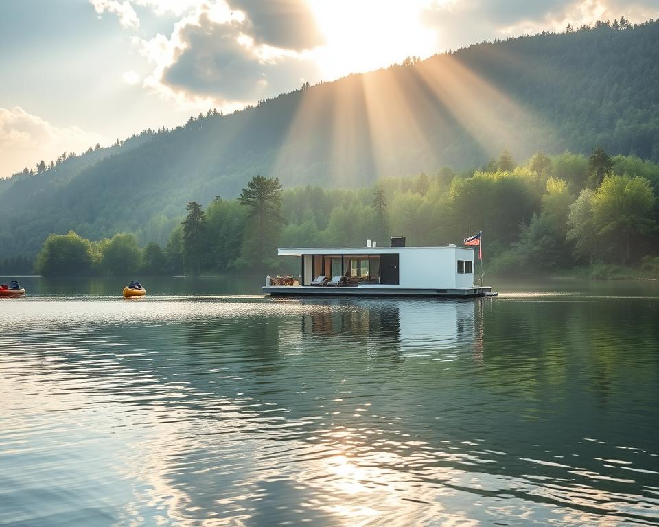 Schwimmendes Ferienhaus am Brombachsee